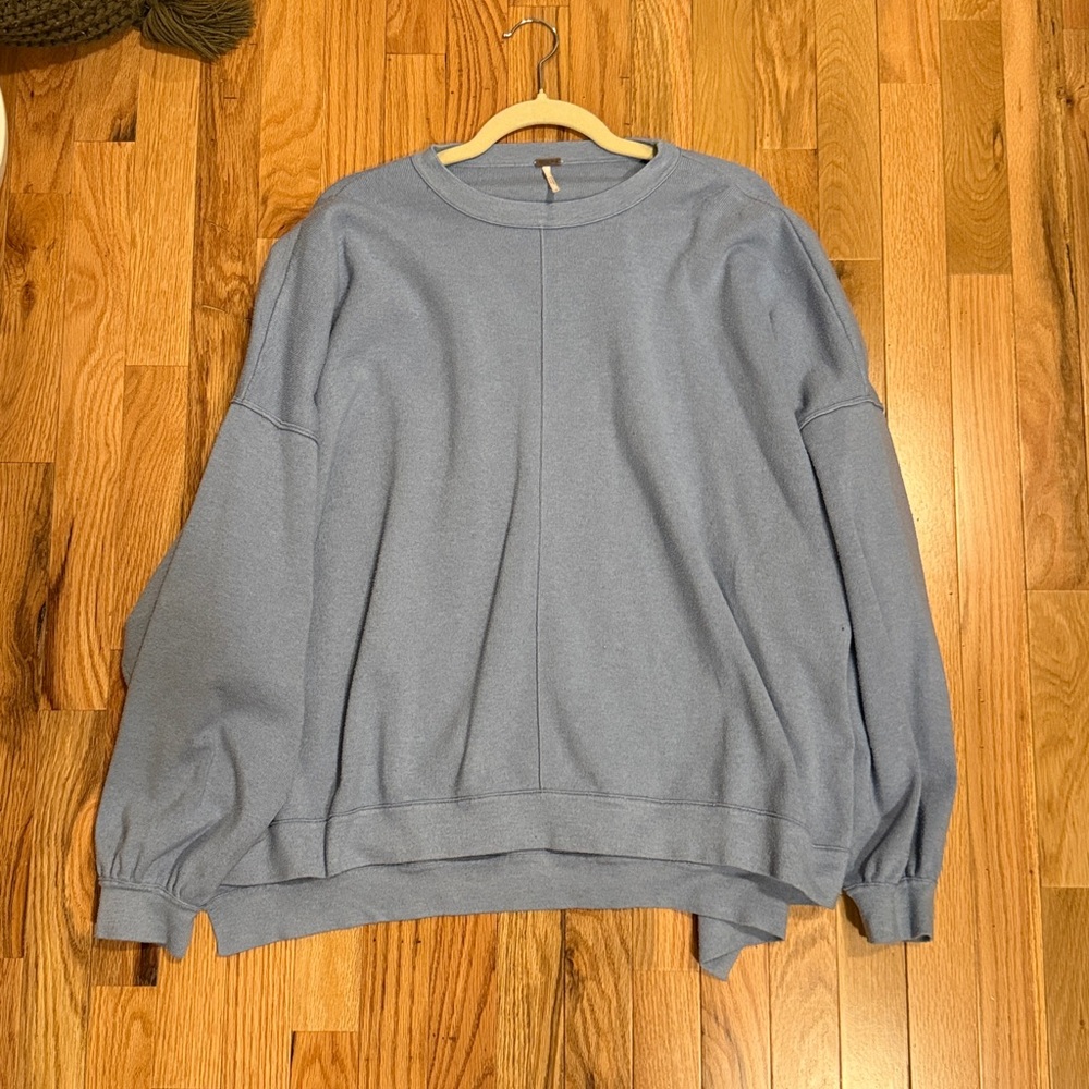 Free People Blue Oversized Sweatshirt